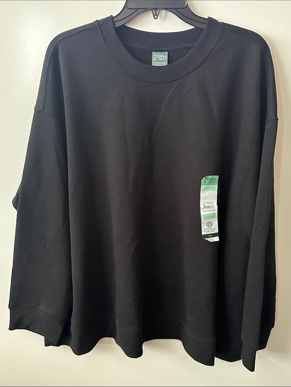Women's Plus Size Fleece Sweatshirt with Long Sleeves 3X - Picture 4 of 9
